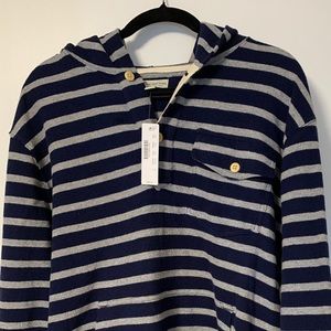 J. Crew Men’s Nautical stripe henley hoodie